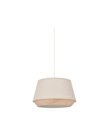 Suspension coton décor effet bois D38cm