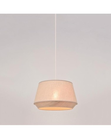 Suspension coton décor effet bois D38cm