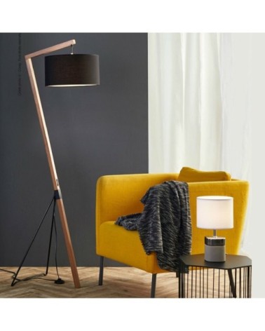 Lampadaire bois/métal H160cm