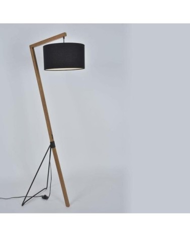 Lampadaire bois/métal H160cm