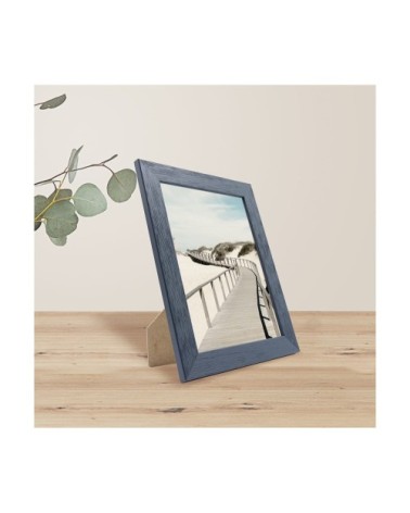 Cadre photo gris bleuté 18x24 cm bois reconstitué fsc