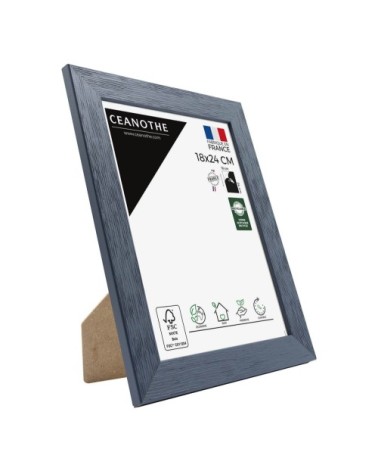 Cadre photo gris bleuté 18x24 cm bois reconstitué fsc