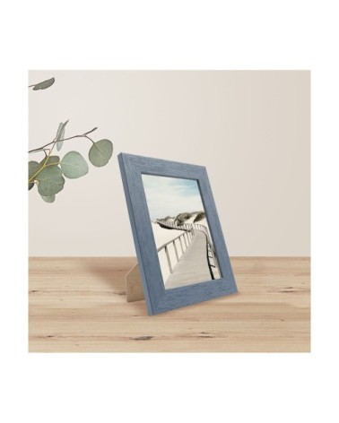 Cadre photo gris bleuté 13x18 cm bois reconstitué fsc