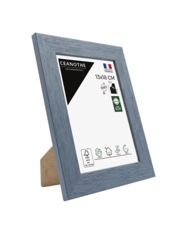 Cadre photo gris bleuté 13x18 cm bois reconstitué fsc