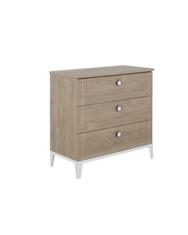 Commode 3 tiroirs effet chêne Bébé - 95 x H91 cm