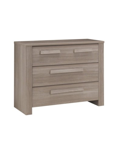 Commode 3 tiroirs effet chêne L107cm