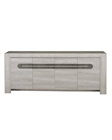 Buffet 4 portes couleur chêne cendré L220cm