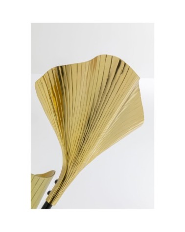 Lampadaire en acier 3 abat-jours feuilles ginkgo dorées H83