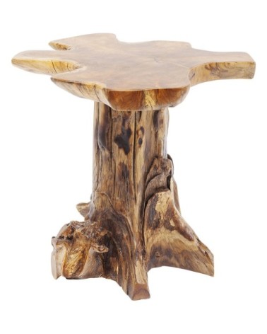 Table d'appoint souche d'arbre en teck massif