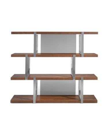 Etagère en noyer et verre noir