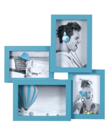 Cadre photo multivues bleu 4 photos