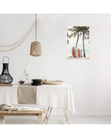 Tableau sur toile surf et palmier 30x45cm