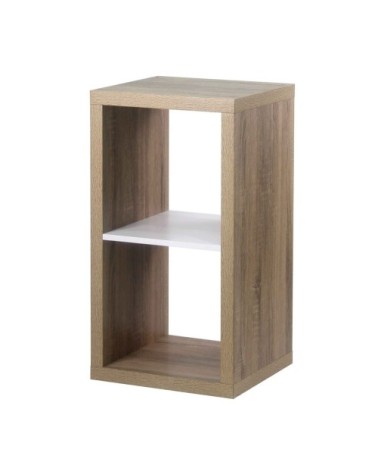 Étagère 2 cases coloris chêne intérieur blanc