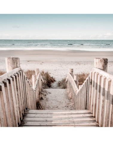 Tableau sur toile escalier de plage 30x30cm