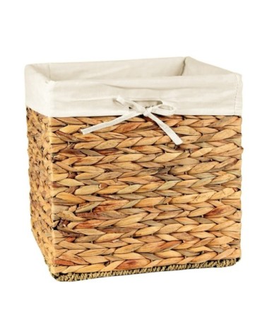 Cube de rangement en jacinthe d'eau - 32x32x32/33cm - Marron