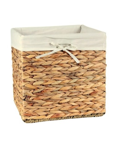 Cube de rangement en jacinthe d'eau - 28x28x28cm - Marron