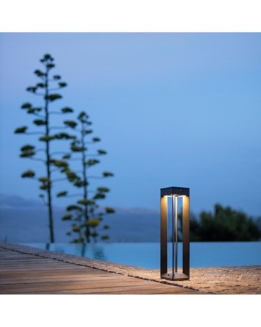 Borne solaire LED 500 lumens aluminium H45cm