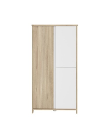 Armoire 3 portes bois et blanc Bébé - 95 x 185 cm