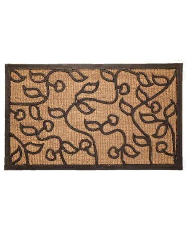 Paillasson rectangulaire feuillage 45x75cm - Noir