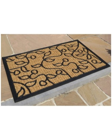 Paillasson rectangulaire feuillage 45x75cm - Noir