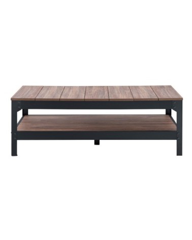 Table basse métal noir et bois - L117cm