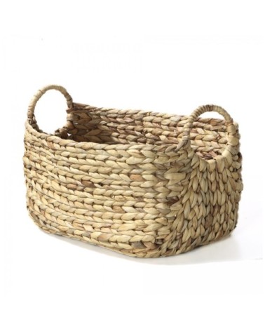 Panier en Jacinthe d'eau avec poignées - L46xP27xH27 - Beige