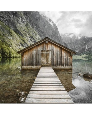 Tableau sur toile cabane ponton 65x65cm