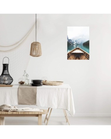 Tableau sur toile lac et montagne 30x45cm