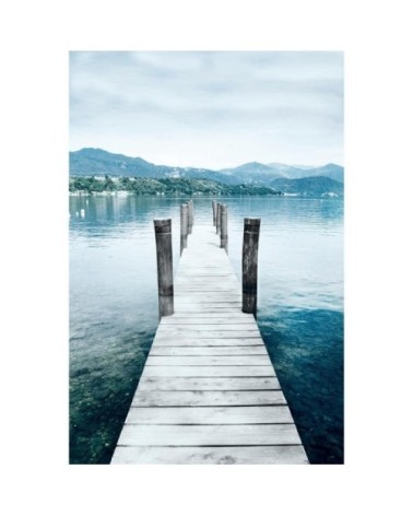 Tableau sur toile ponton et montagne 30x45cm