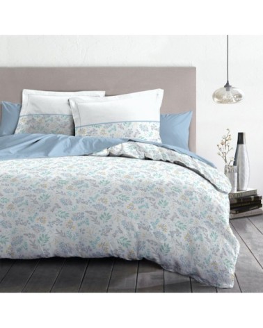 ADONIS Parure de couette 100% coton - Bleu - 220x240 cm