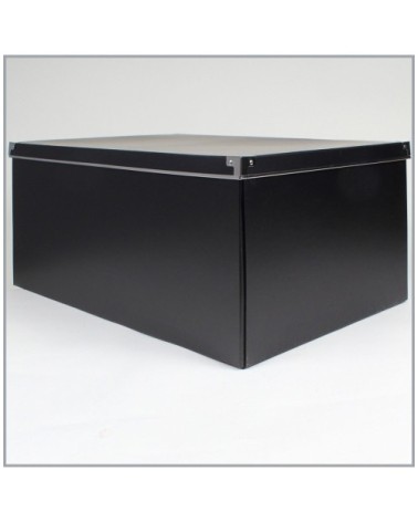 Boite de rangement noir avec porte étiquette - 35 x 28 x H18cm