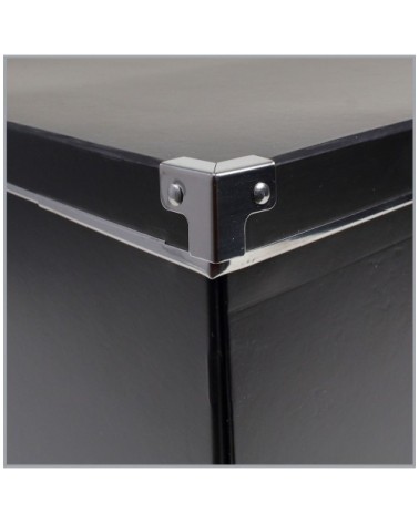 Boite de rangement noir avec porte étiquette - 35 x 28 x H18cm