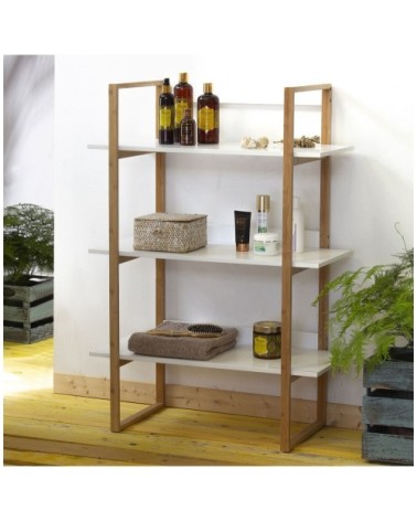 Etagère bambou 3 niveaux - Blanche