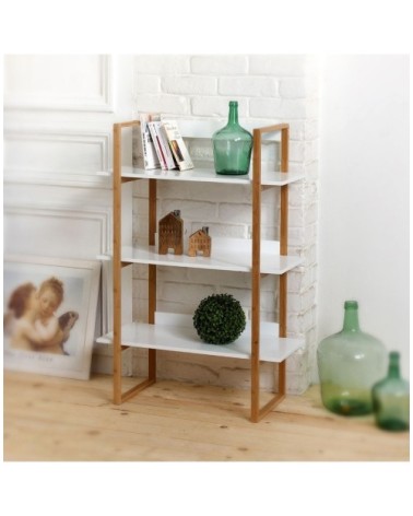 Etagère bambou 3 niveaux - Blanche