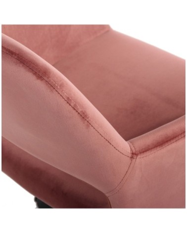 Fauteuil de bureau en velours ajustable - Rose