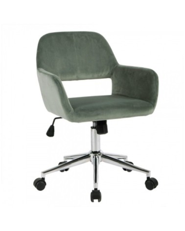 Fauteuil de bureau en velours ajustable - Vert