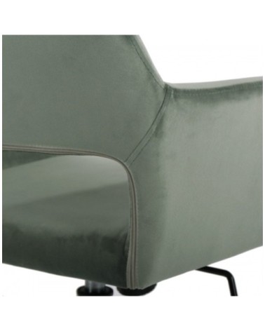 Fauteuil de bureau en velours ajustable - Vert