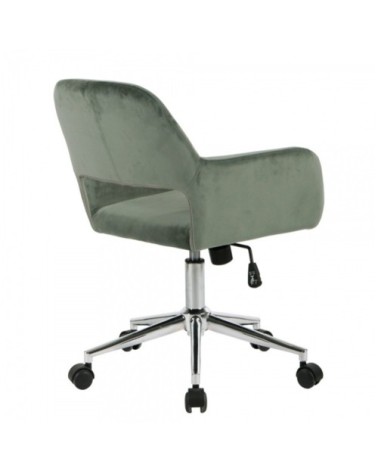 Fauteuil de bureau en velours ajustable - Vert