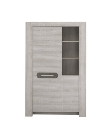 Buffet haut avec 2 portes et 3 niches - Gris