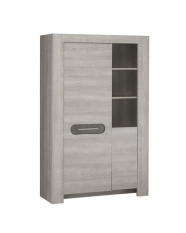 Buffet haut avec 2 portes et 3 niches - Gris