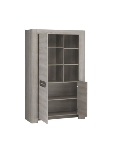 Buffet haut avec 2 portes et 3 niches - Gris