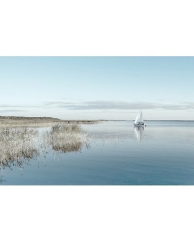 Tableau sur toile bateau sur le lac 45x65cm