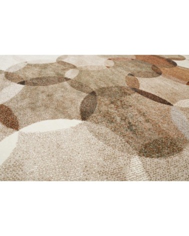 Tapis contemporain motifs cercles bruns 120x170