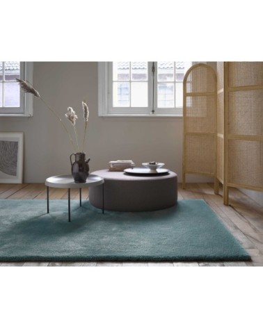 Tapis poils longs tufté vert de gris 120x170