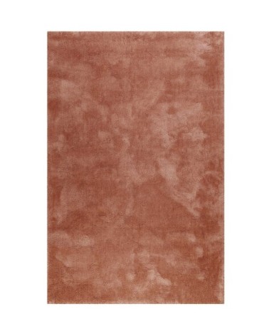 Tapis poils longs tufté saumon cognac 120x170