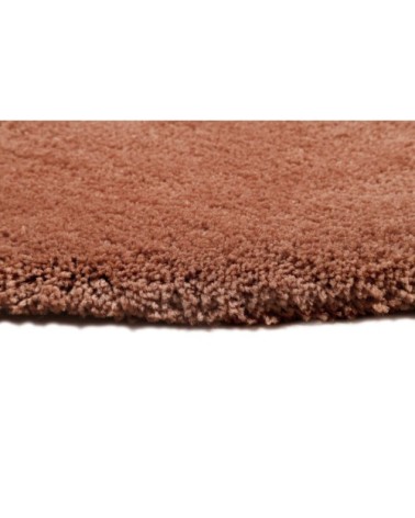 Tapis poils longs tufté saumon cognac 120x170