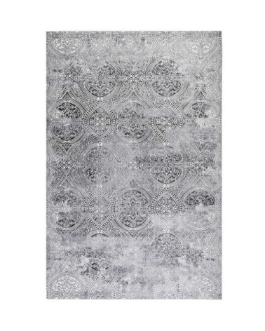 Tapis plat motif cachemire tons de gris 160x230