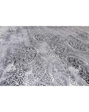 Tapis plat motif cachemire tons de gris 160x230