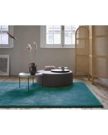 Tapis poils longs tufté doux vert émeraude 200x290