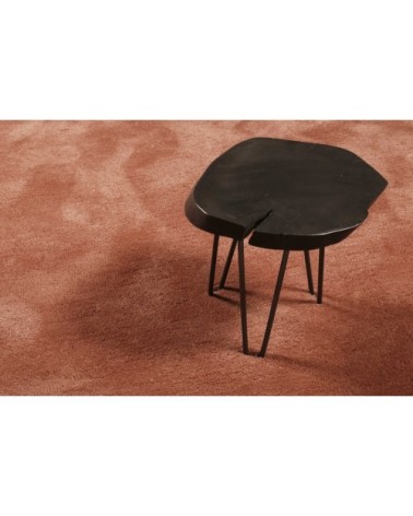 Tapis poils longs tufté saumon cognac 200x290